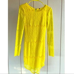Yellow Lace Party Dress